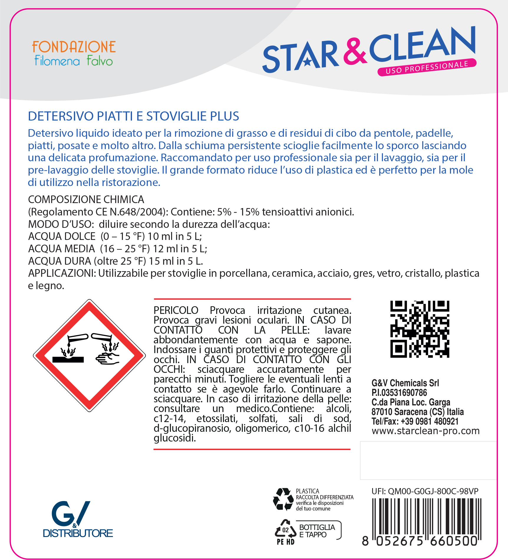 STAR CLEAN 320 - DETERSIVO PIATTI E STOVIGLIE